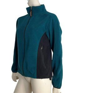 LL Bean Jacket Womens Medium Fleece Green Polartec Thermal
